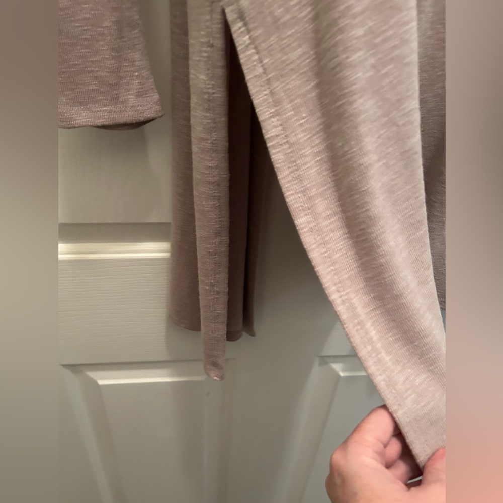 NWT Laila Jayde Light/Stitch Fix Grey Long Hooded Open Duster/ Cardigan, Size S - Picture 13 of 16